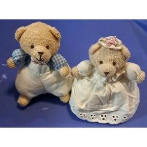 Vintage Lee & Lee Dallas Texas Pair of Teddy Bears 4"